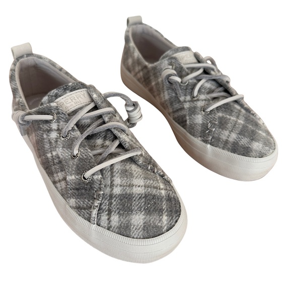 Sperry Shoes - Sperry | Crest Vibe Grey Plaid Wool Blend Sneakers Memory Foam Size 5.5 NWT